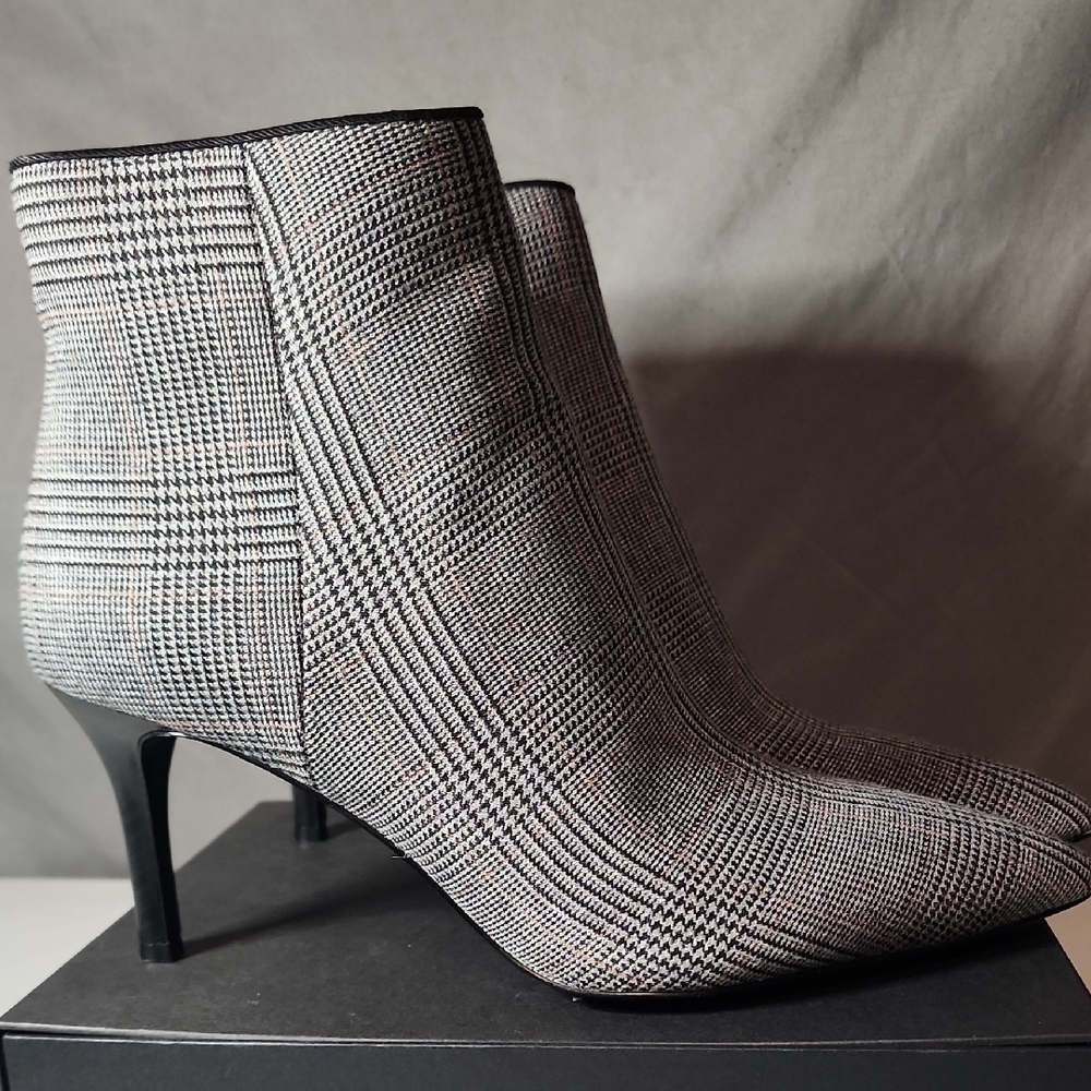 CAbi Elegant Plaid Heeled Boots